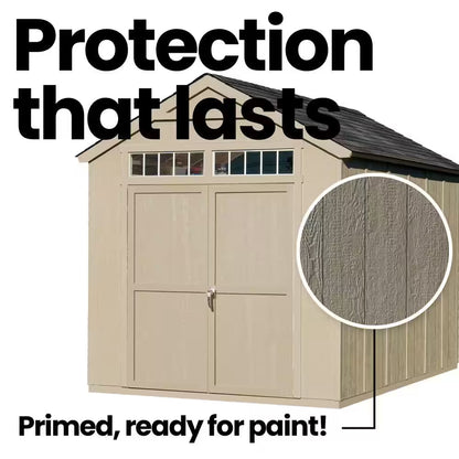 Majestic Do-It-Yourself 8 Ft. X 12 Ft. Outdoor Wood Storage Shed with Transom Windows and Wrap around Loft (96 Sq. Ft.)