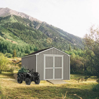 Professionally Installed Princeton 10 Ft. X 10 Ft. Outdoor Wood Storage Shed with Driftwood Grey Shingles (100 Sq. Ft.)