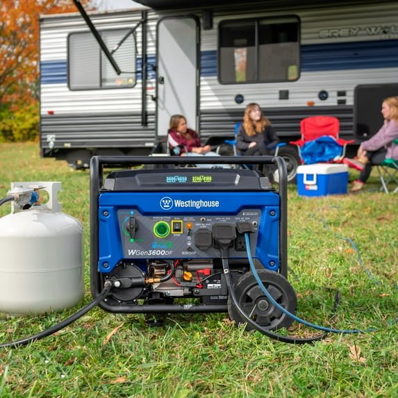 Westinghouse 4650 Peak Watt Dual Fuel Portable Generator, Remote Electric Start, RV Ready Outlet